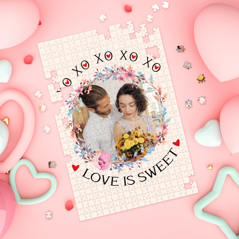 Custom Photo Puzzle Valentine's Day Puzzle Gift for Her / Him Love Is Sweet