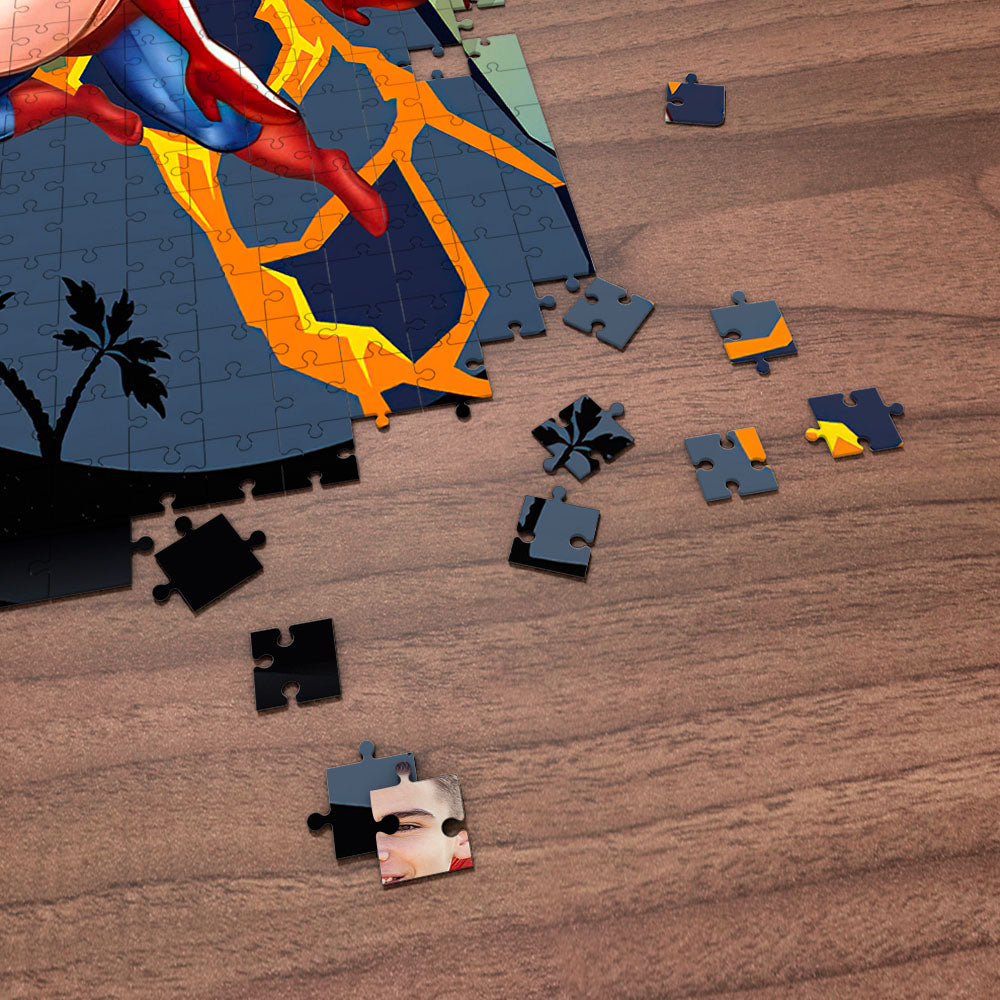 Custom Face Minime Puzzle Wonder Woman and Superman Puzzle Gifts