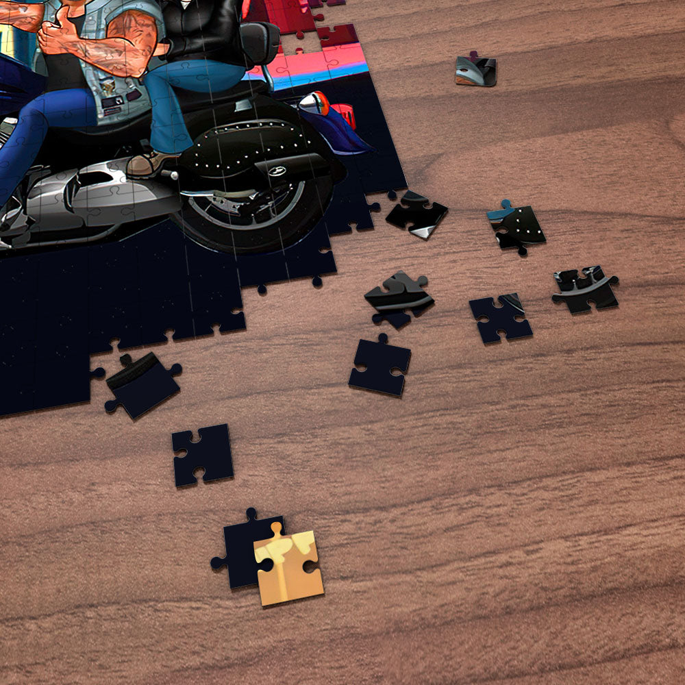 Custom Face Minime Puzzle Personalized Harley Motorcycle Puzzle Gifts
