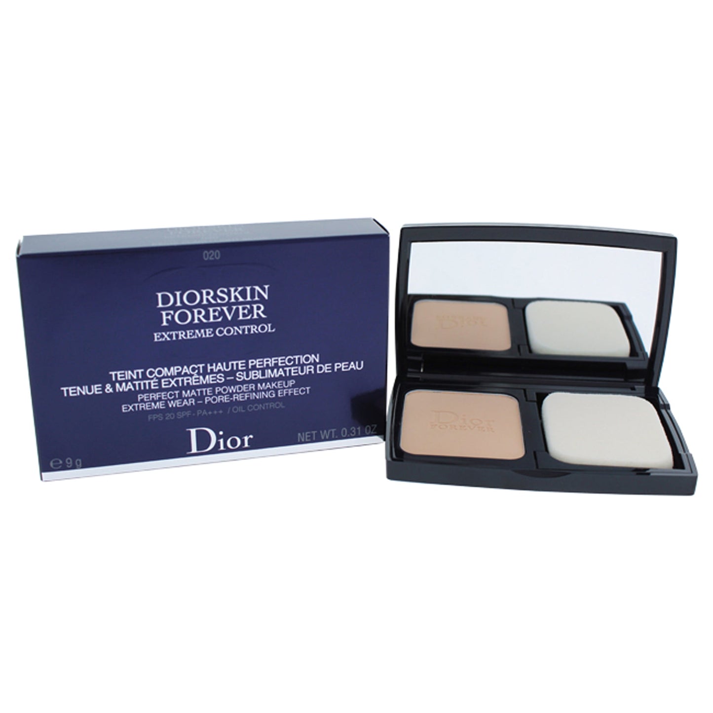 Diorskin Forever Extreme Control Matte Powder Makeup SPF 20 - # 020 Light Beige by Christian Dior for Women 0.31 oz Foundation