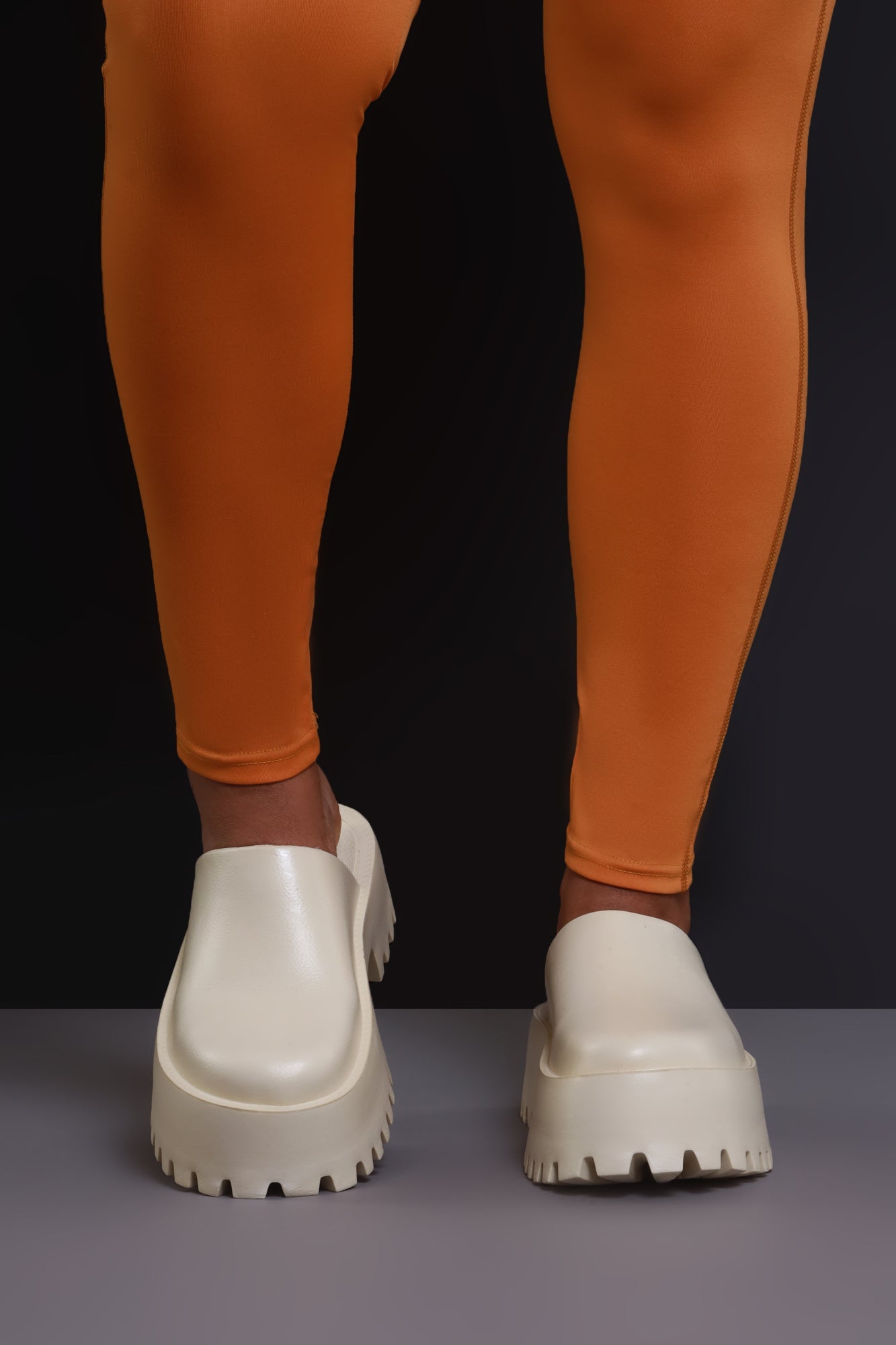 No Such Luck Platform Chunky Slides - Ivory