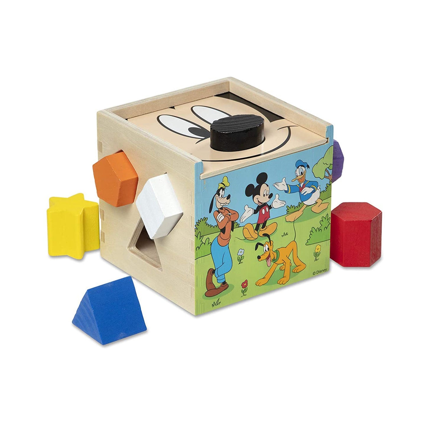 Melissa And Doug Disney Mickey And Friends Wooden Shape Sorting Cube