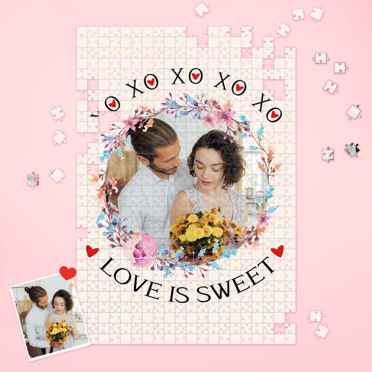 Custom Photo Puzzle Valentine's Day Puzzle Gift for Her / Him Love Is Sweet