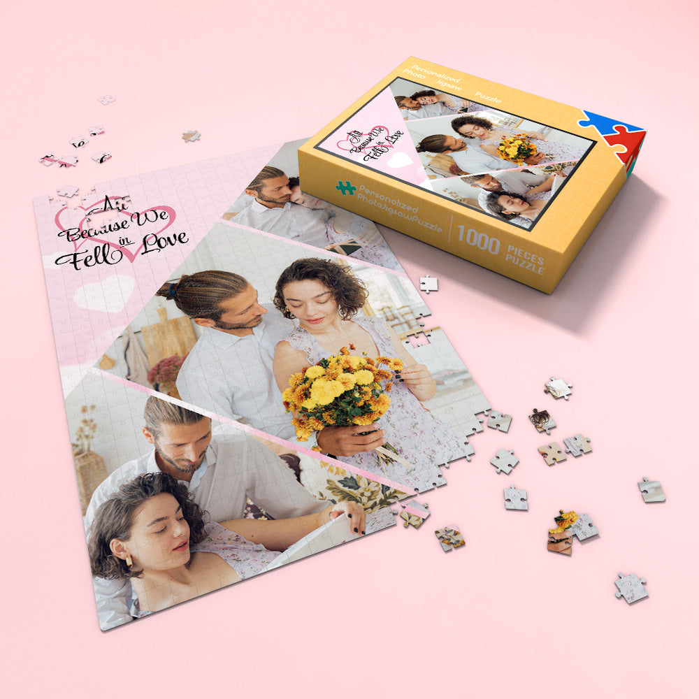Custom Photo Puzzle Valentines Gift Couple Monogram Holiday Puzzle