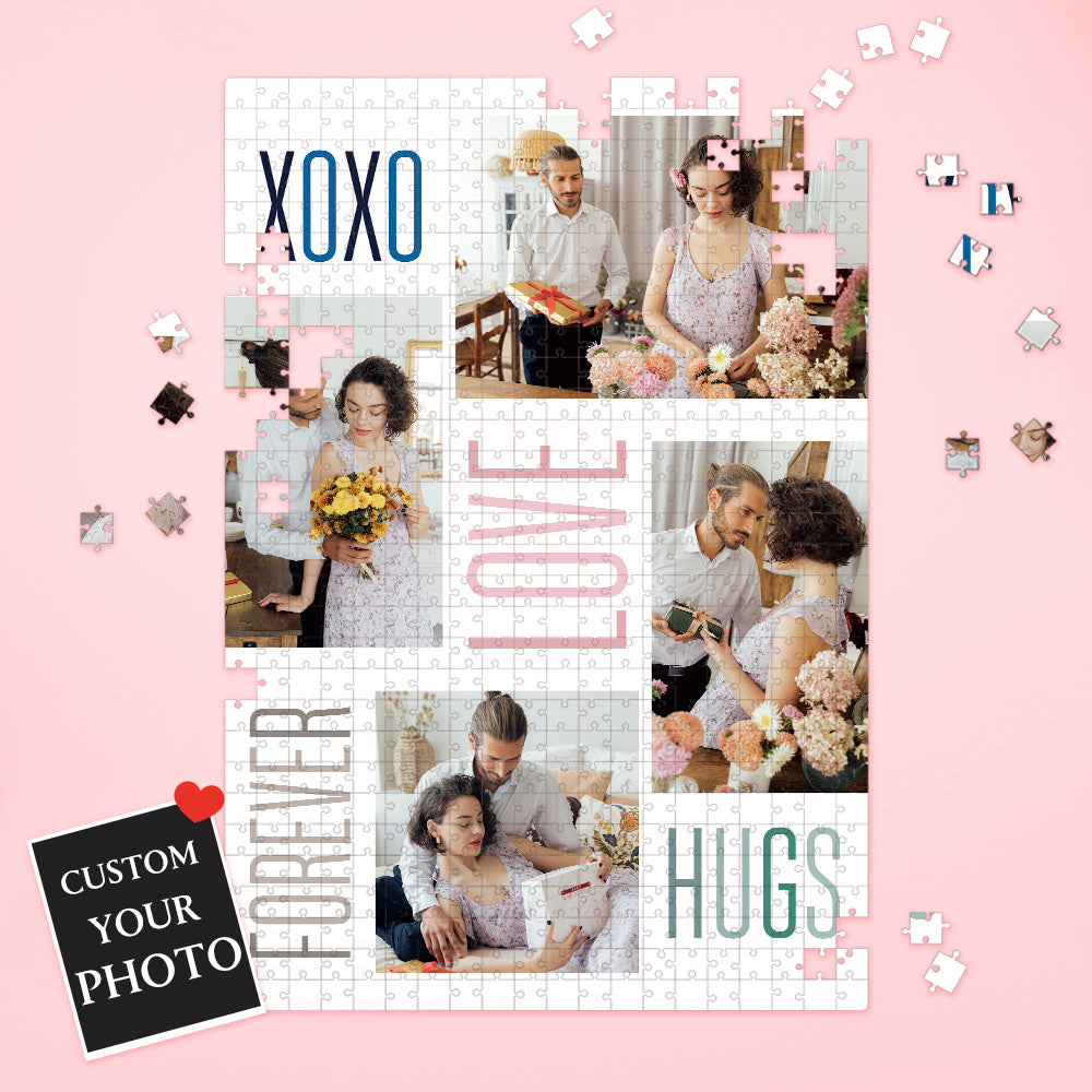 Custom Photo Puzzle Valentines Puzzle Gift Family Love Hugs Puzzle