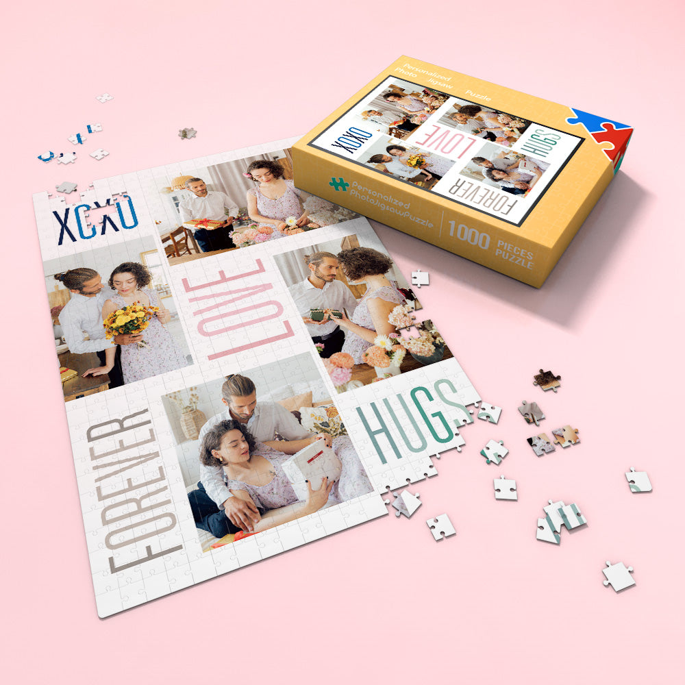 Custom Photo Puzzle Valentines Puzzle Gift Family Love Hugs Puzzle