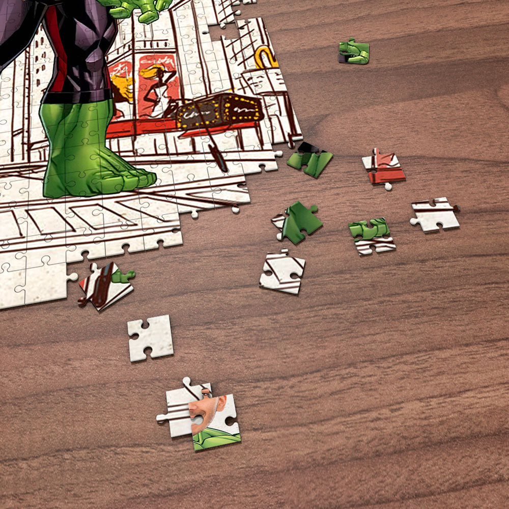 Personalized Minime Puzzle Valentines Custom Hulk Face Puzzle Lovers Gifts