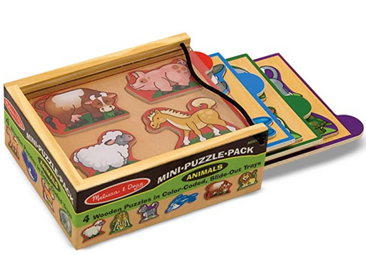 Melissa & Doug Animals Mini-Puzzle Pack