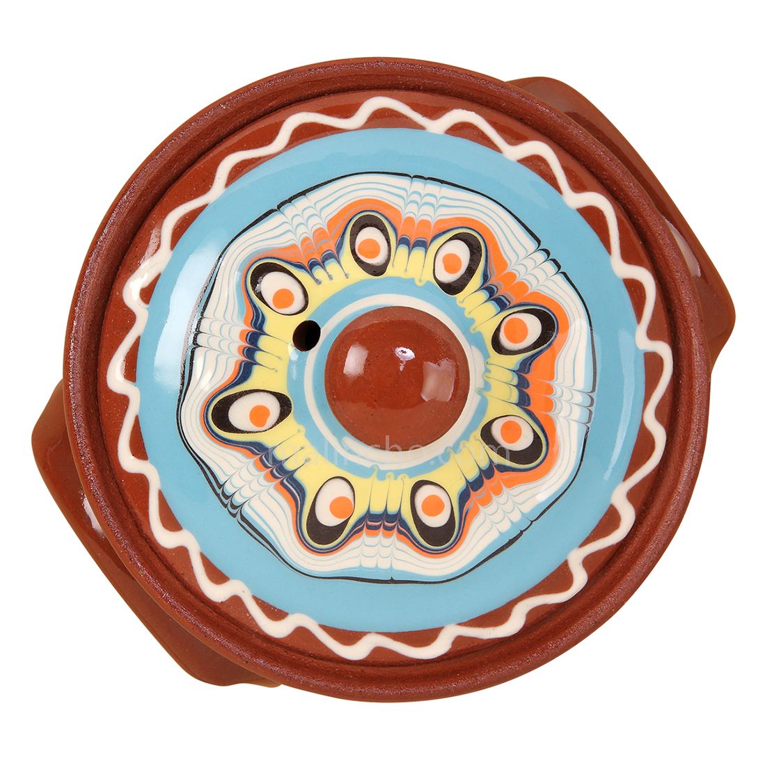 Handmade Cooking Clay Pot - Blue | Traditional Mediterranean Pottery