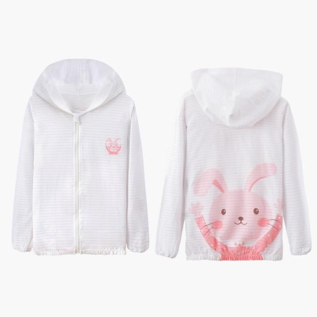 Girl's Clothing White / 140CM Cute Cartoon Hoodie Coat
