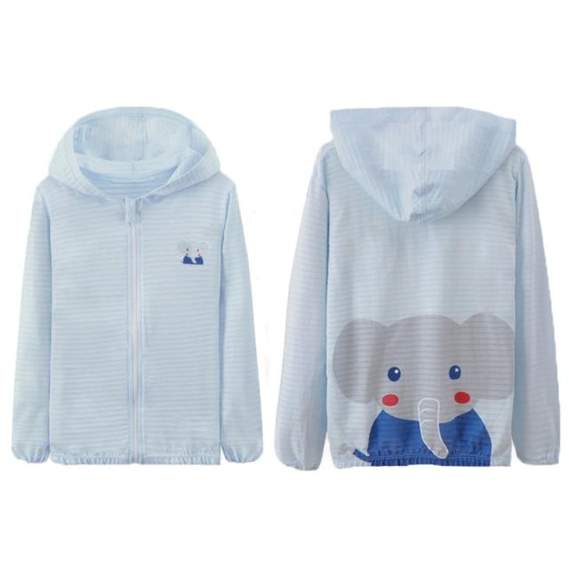Girl's Clothing Sky Blue / 90CM Cute Cartoon Hoodie Coat