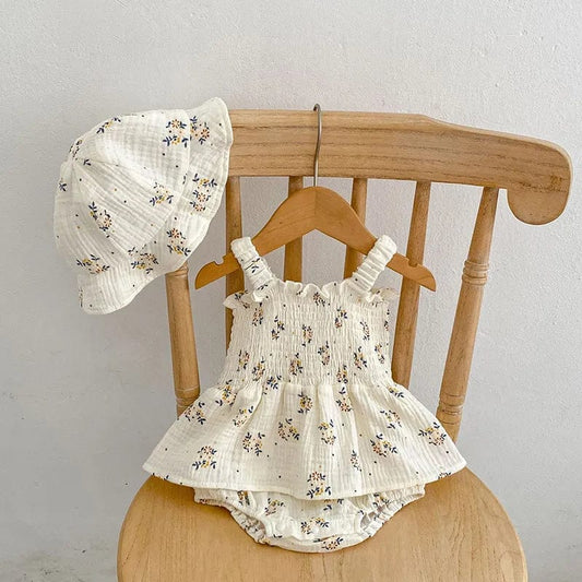 k2660beige / CN / 3-6m Floral Girls One Piece