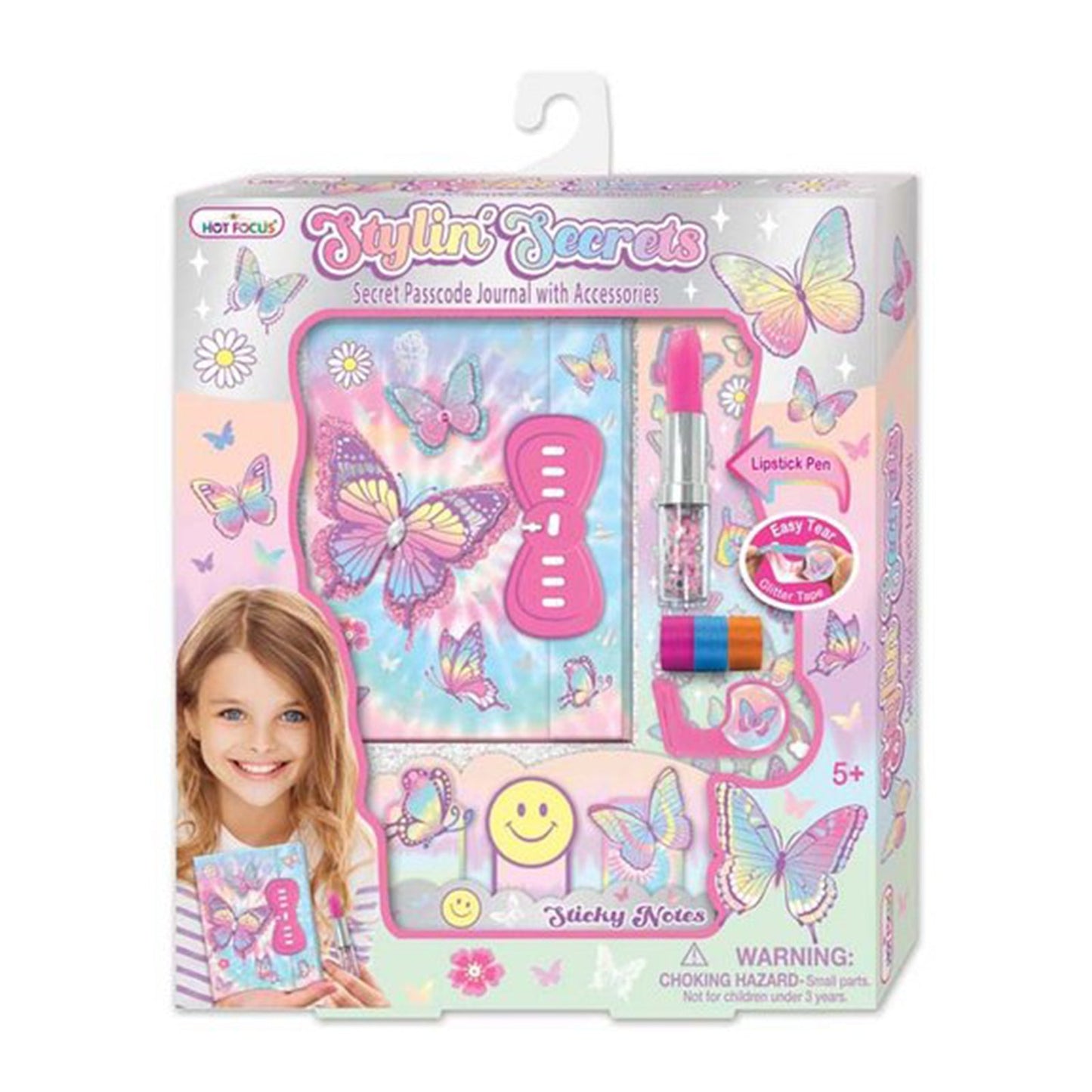 Hot Focus Tie Dye Butterfly Stylin' Secrets Passcode Journal Set